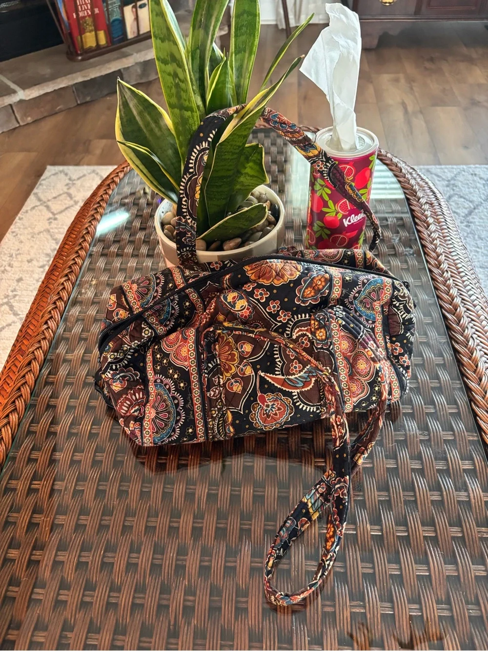 Vera Bradley Black Multicolor Paisley Quilted Small Crossbody